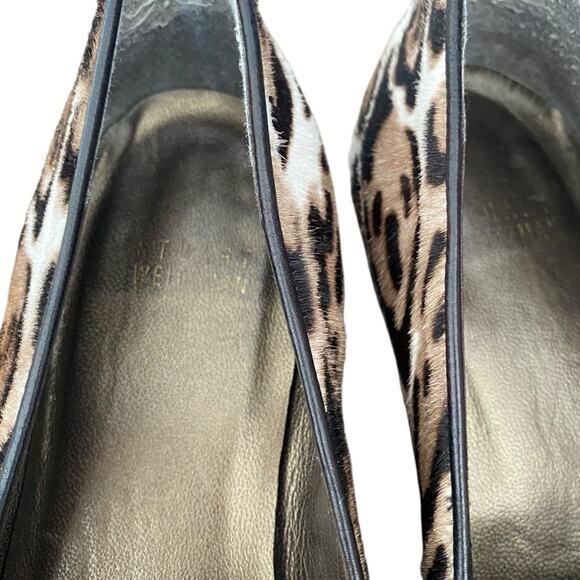 Stuart Weitzman Pony Hair Leather Leopard Animal Print Loafers size 7.5 - Picture 5 of 11